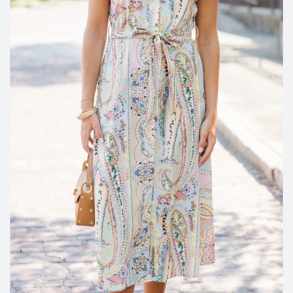 Zara Pastel Paisley Midi Dress